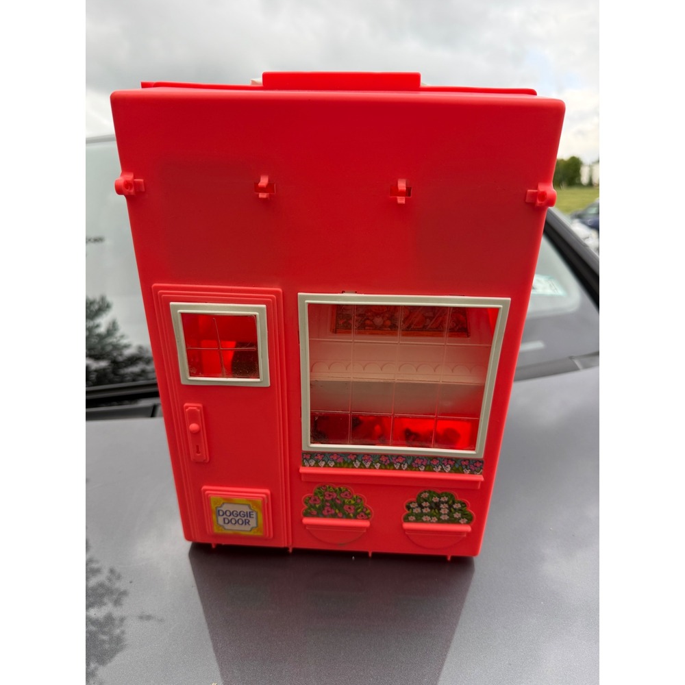 Vintage 1992 Kenner Littlest Pet Shop Pet Center Carry Case Play Set Red Cat Toy
